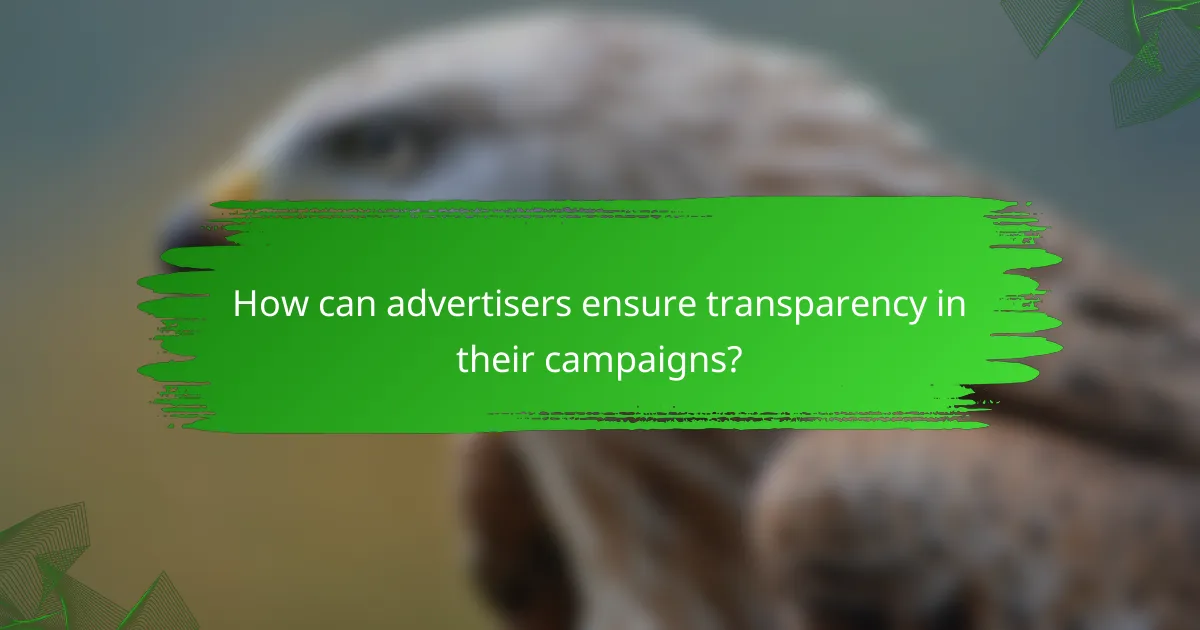 How can advertisers ensure transparency in their campaigns?
