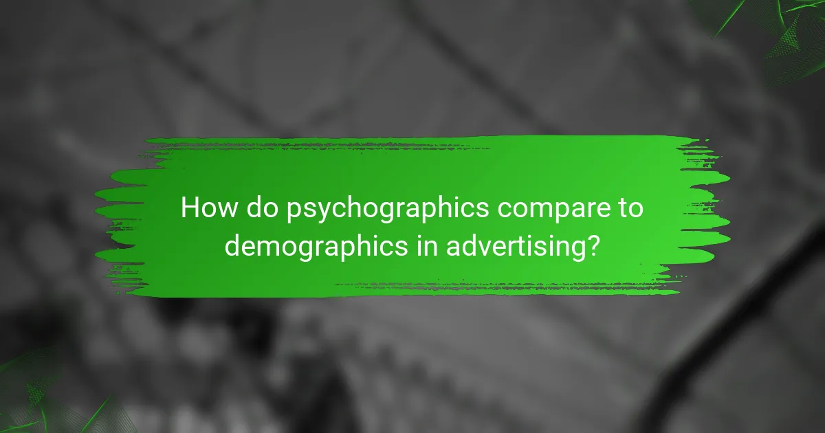 How do psychographics compare to demographics in advertising?