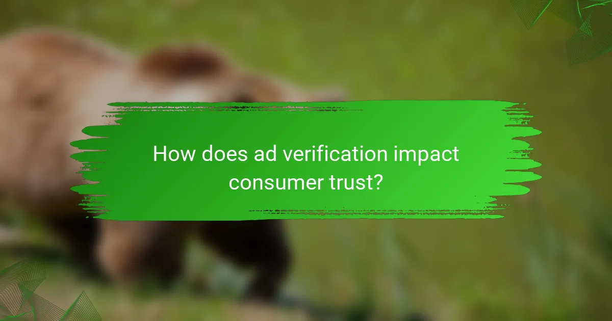 How does ad verification impact consumer trust?