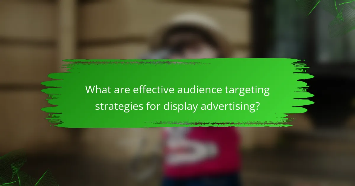 What are effective audience targeting strategies for display advertising?