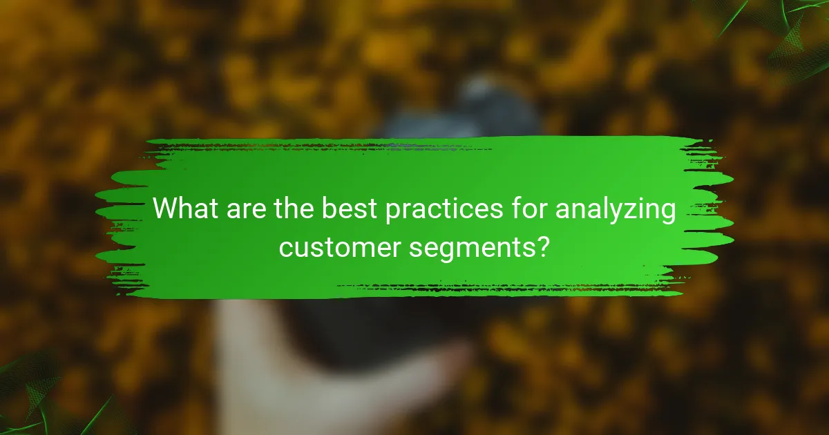 What are the best practices for analyzing customer segments?