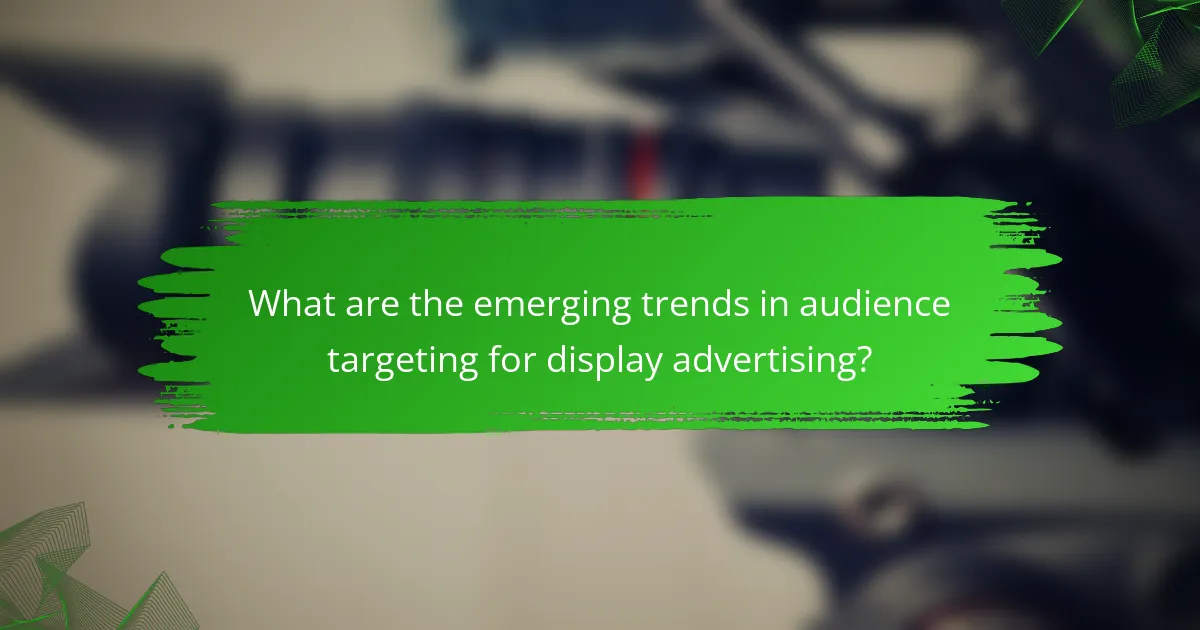 What are the emerging trends in audience targeting for display advertising?