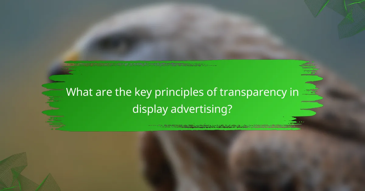 What are the key principles of transparency in display advertising?
