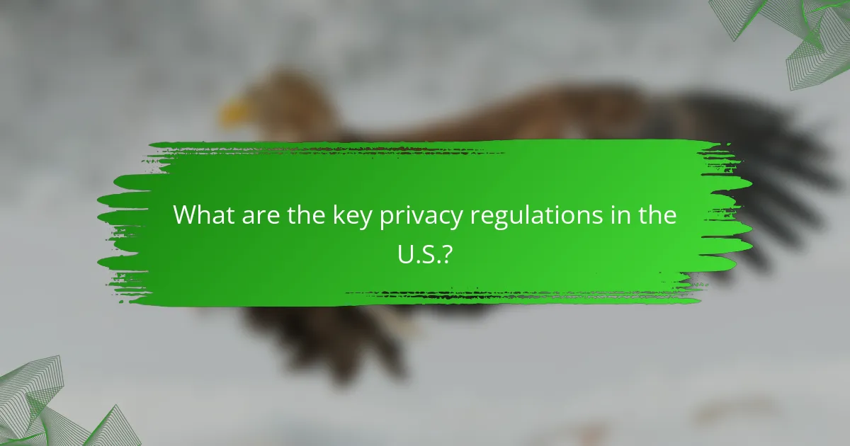 What are the key privacy regulations in the U.S.?