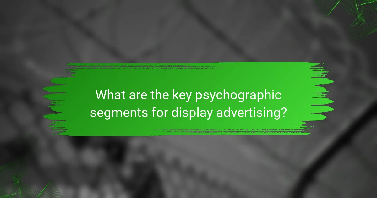 What are the key psychographic segments for display advertising?