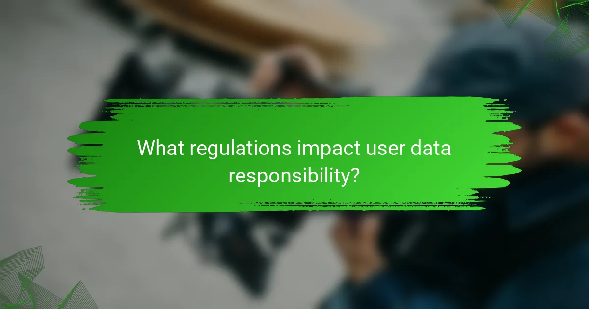What regulations impact user data responsibility?